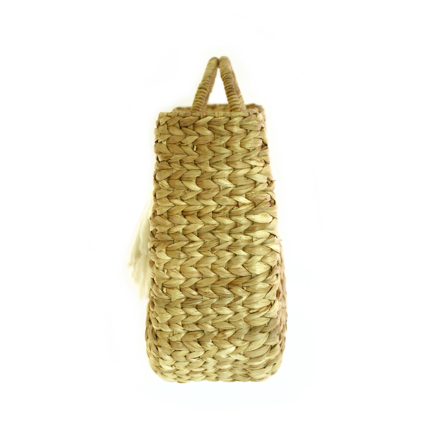 Large Straw Beach Bag with Leaf Tassel - Otcho Handmade