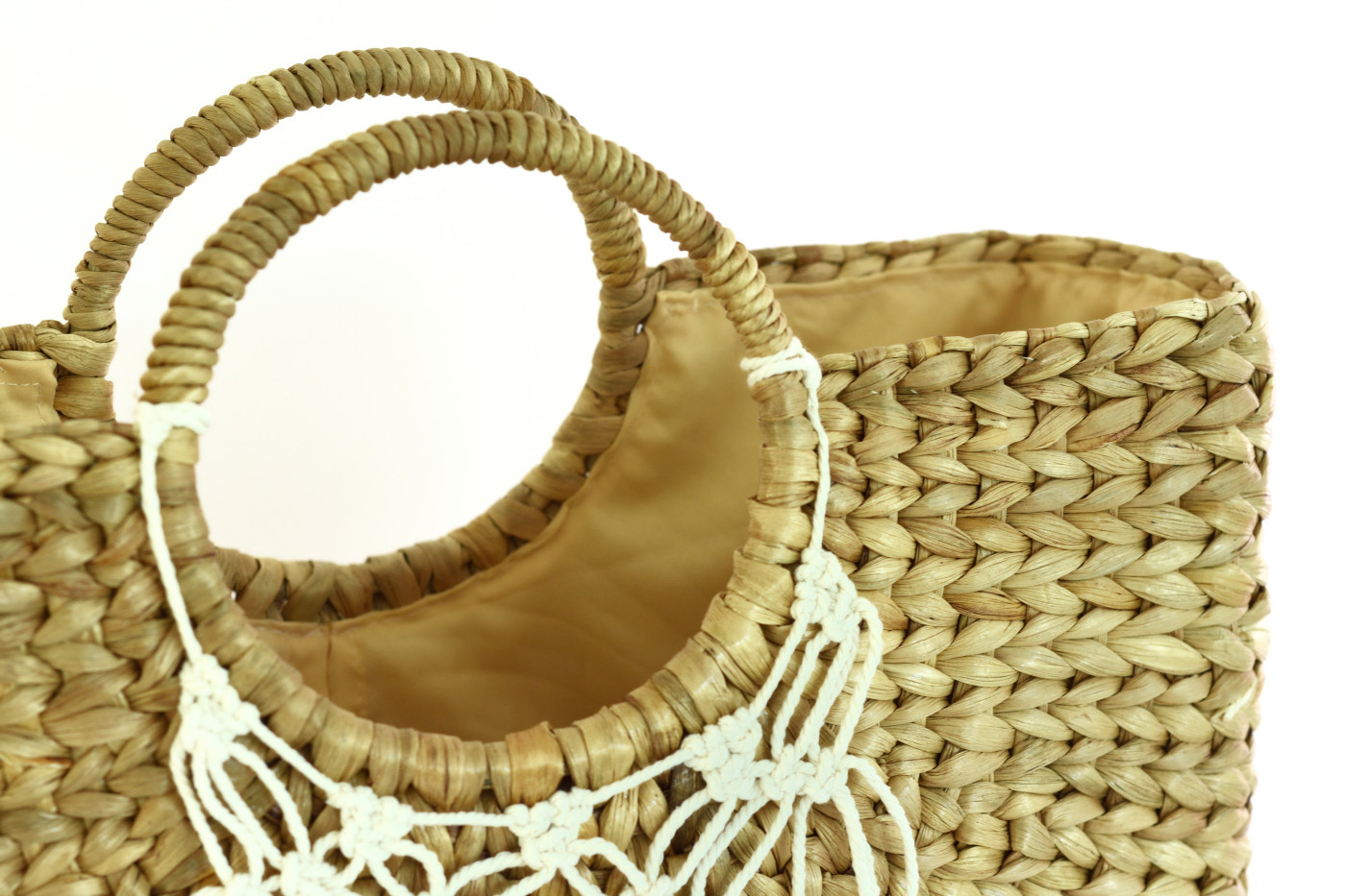 Large Straw Beach Bag with Leaf Tassel - Otcho Handmade